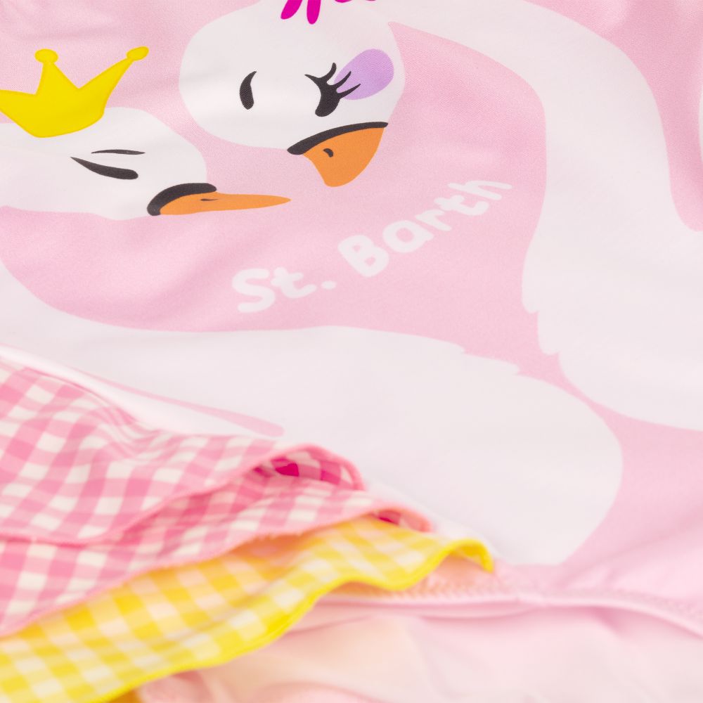 MC2 Saint Barth-Розовый купальник с лебедями для подростков | Childrensalon Outlet