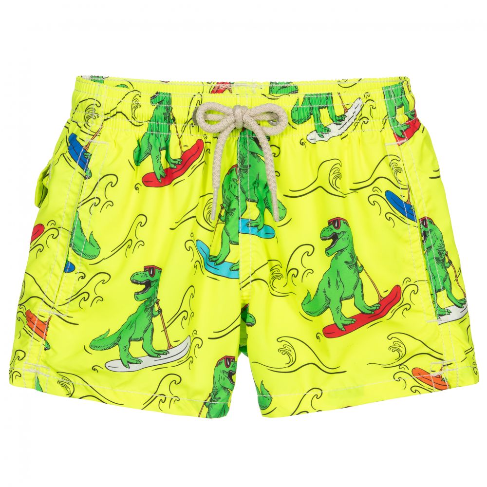 MC2 Saint Barth - Yellow Dinosaur Swim Shorts | Childrensalon
