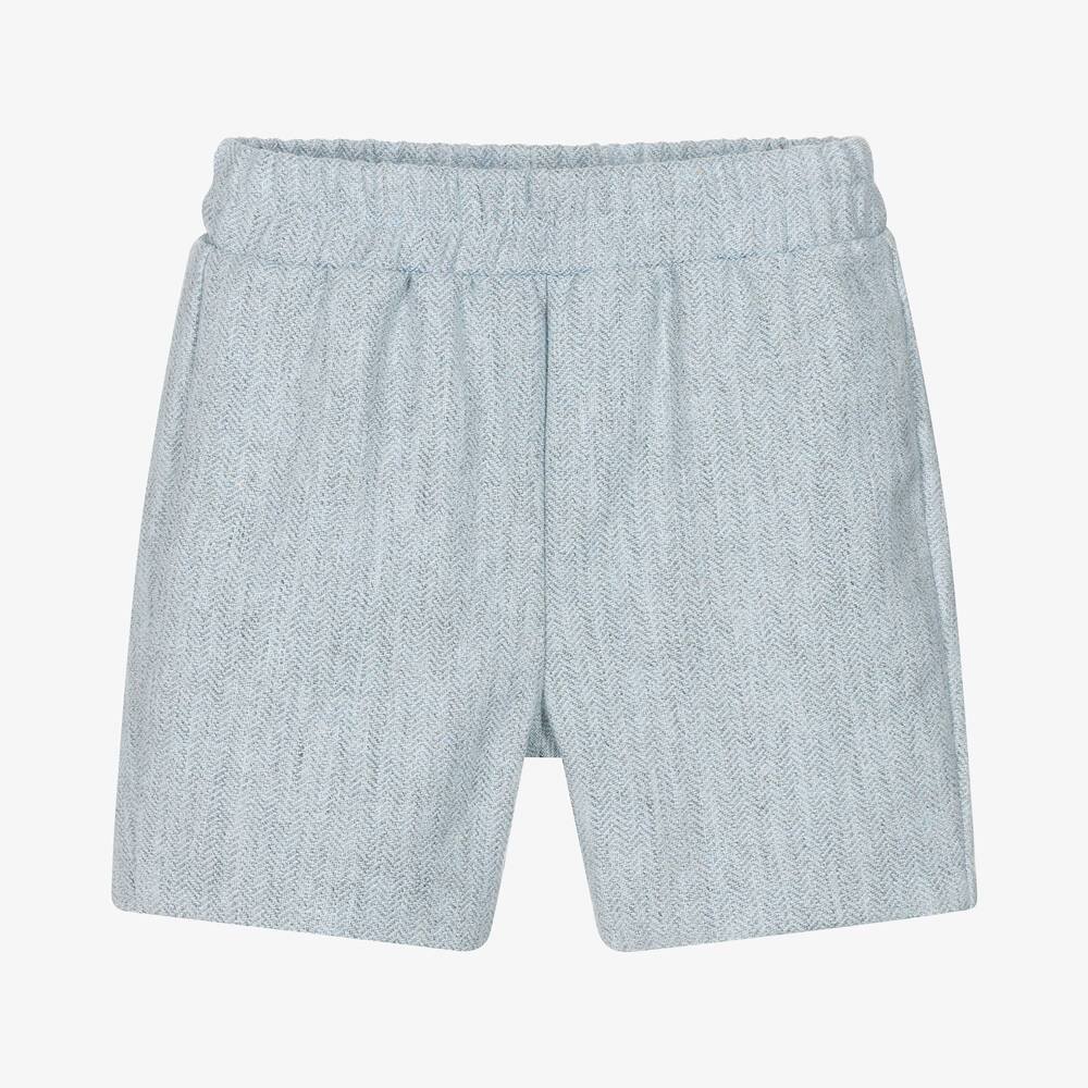 Mebi-Baby Boys Blue Cotton Shorts | Childrensalon Outlet