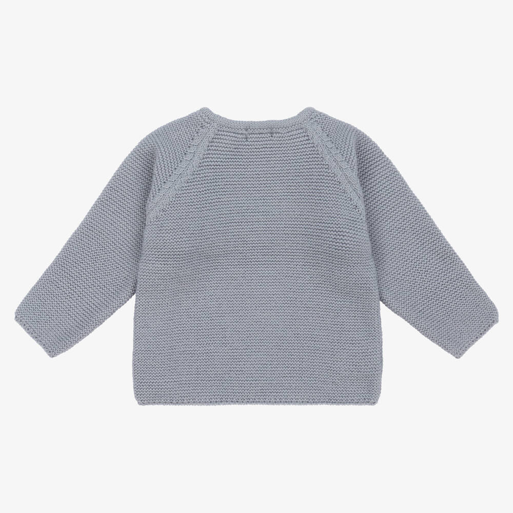ميبي-Baby Boys Blue Knitted Jumper | Childrensalon Outlet
