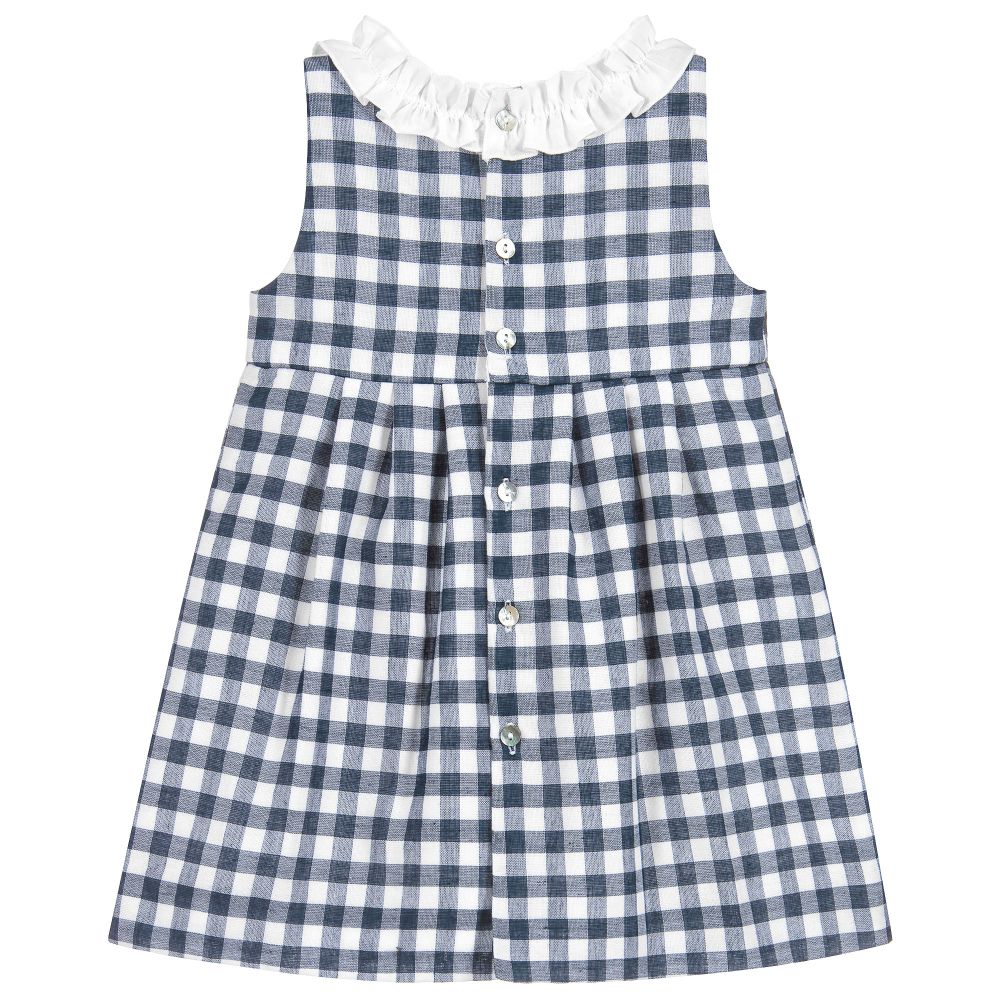 Mebi-Baby Girls Blue Check Dress | Childrensalon Outlet