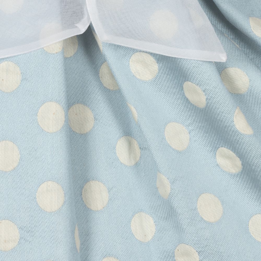 Mebi-Baby Girls Blue Jacquard Dress | Childrensalon Outlet