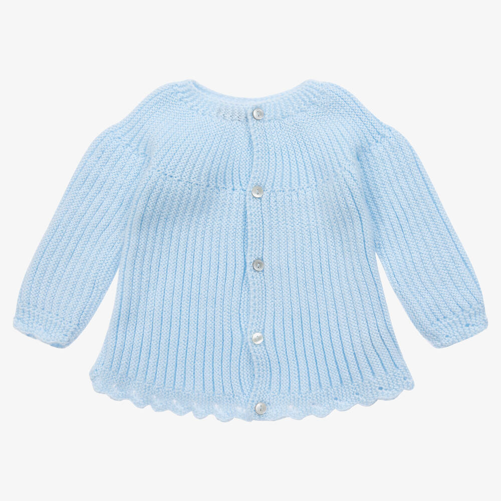 Mebi Baby Girls Blue Knitted Sweater Childrensalon Outlet