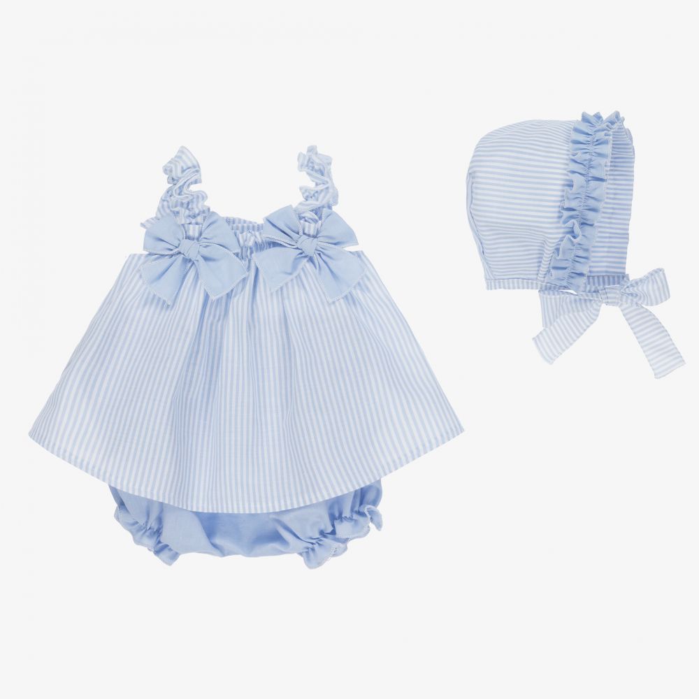 Mebi - Baby Girls Blue Shorts Set | Childrensalon