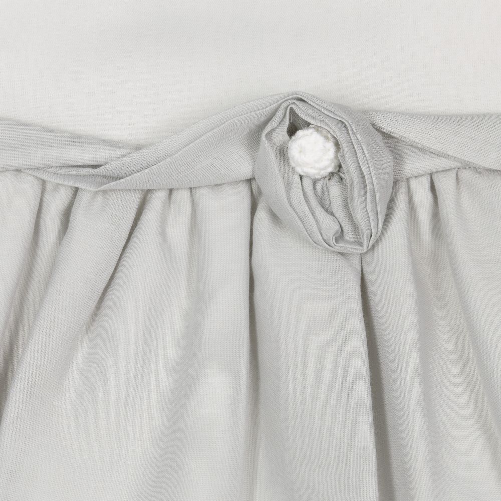 Mebi-Baby Girls Grey Cotton Dress | Childrensalon Outlet