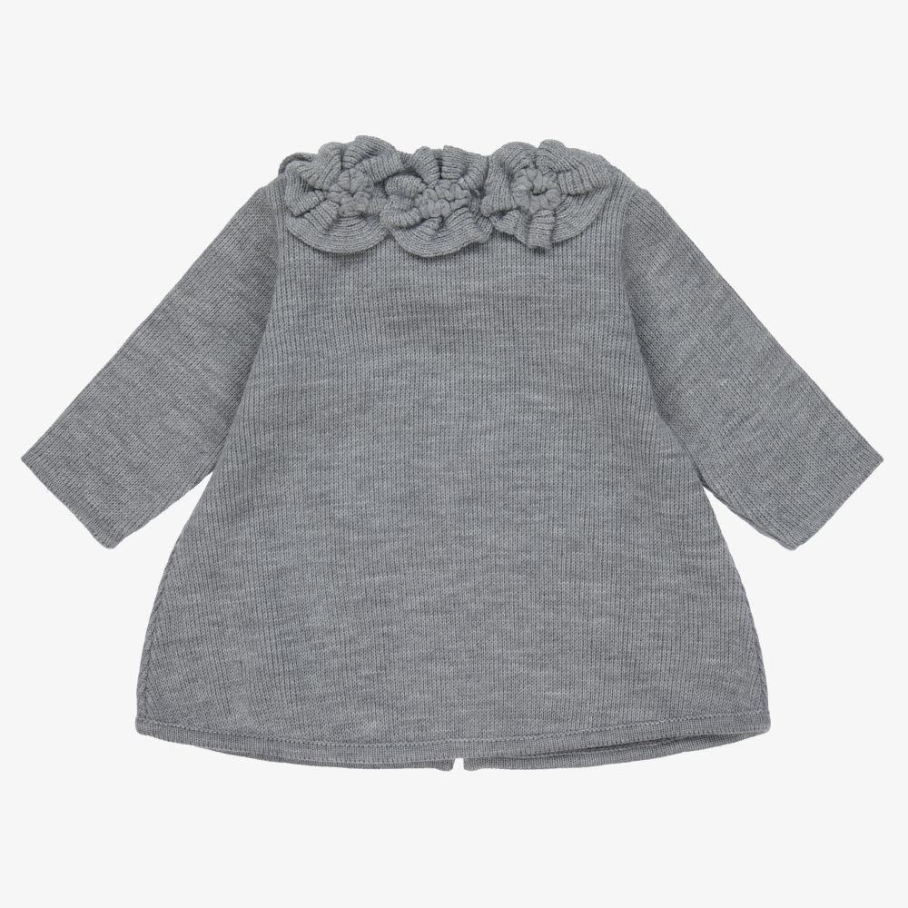 Mebi-Baby Girls Grey Knit Coat | Childrensalon Outlet