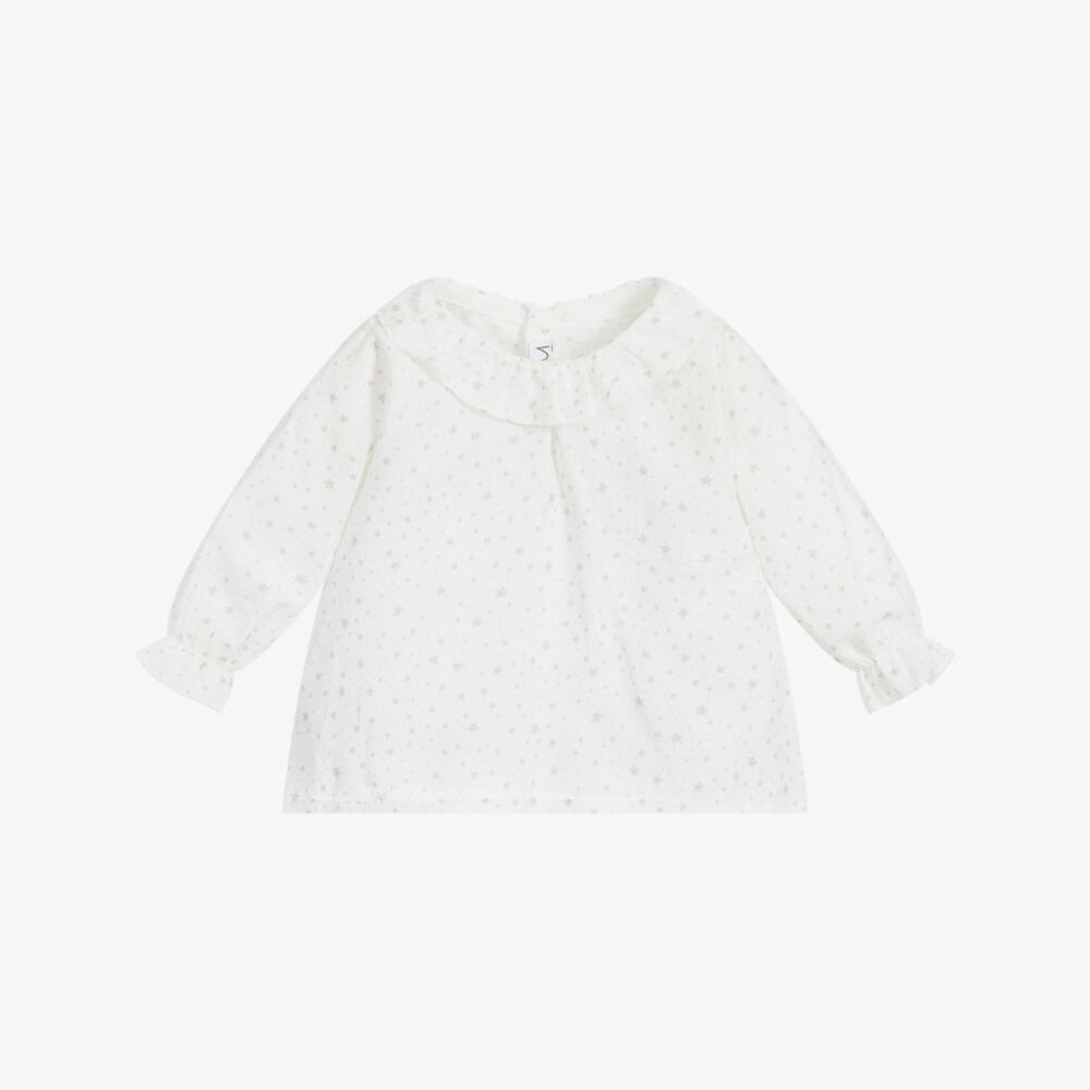 Mebi-Baby Girls Ivory Blouse | Childrensalon Outlet