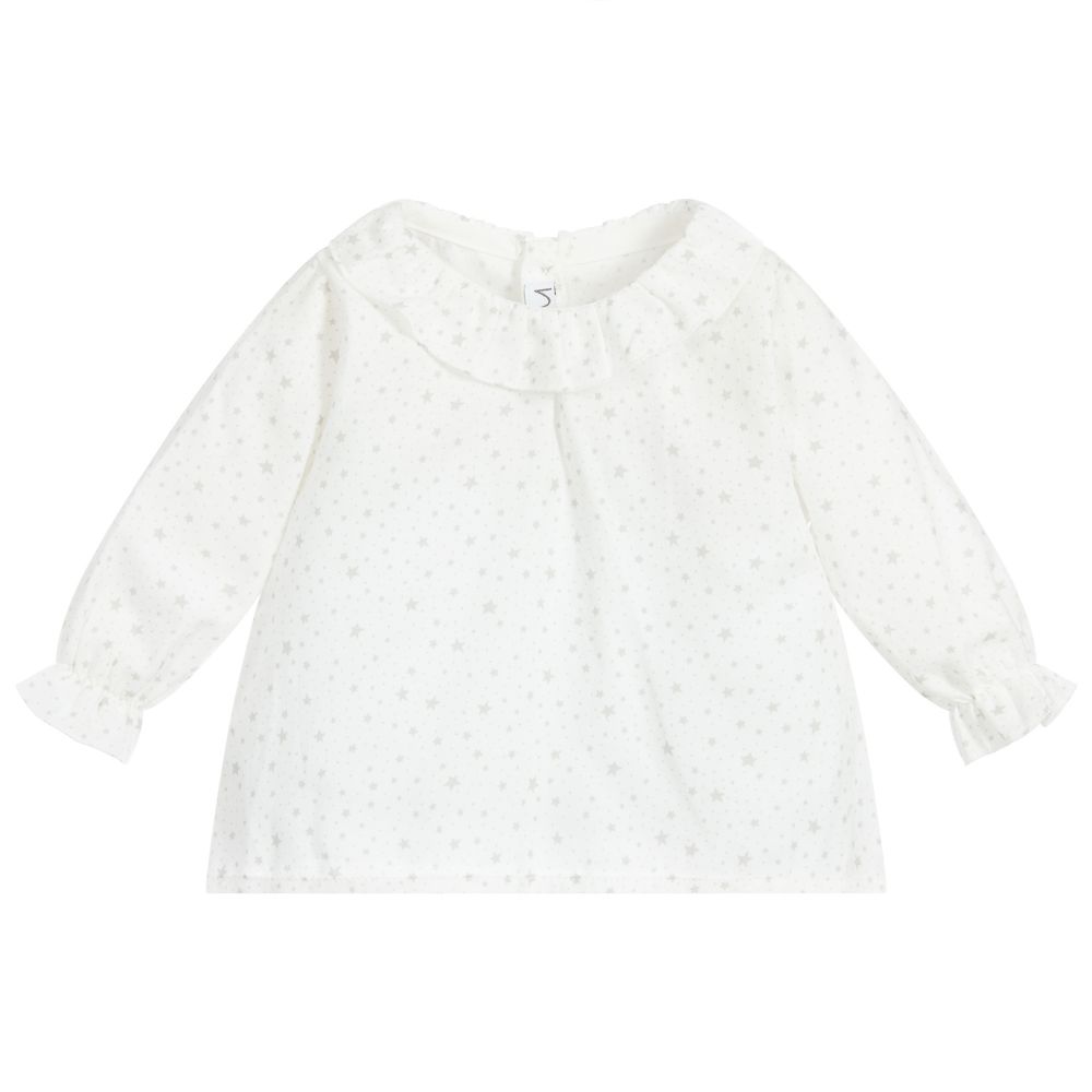 Mebi - Baby Girls Ivory Blouse | Childrensalon