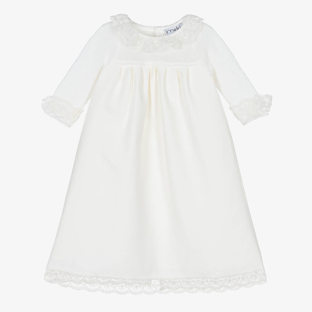 Mebi - Baumwoll-Taufkleid Elfenbein | Childrensalon