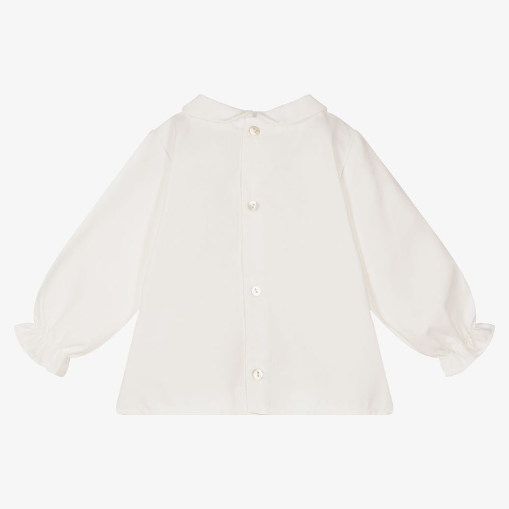 Mebi-Baby Girls Ivory Twill Blouse | Childrensalon Outlet