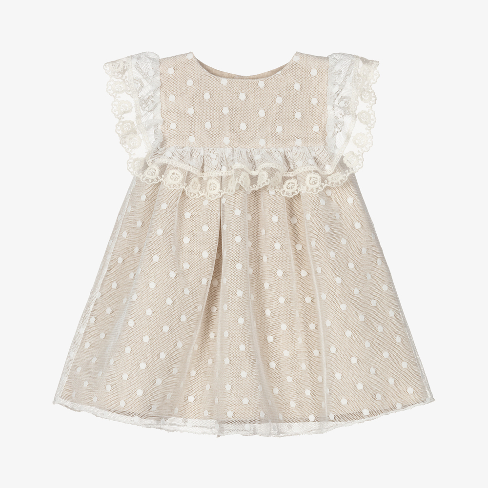 Mebi-Baby Girls Linen & Tulle Dress | Childrensalon Outlet
