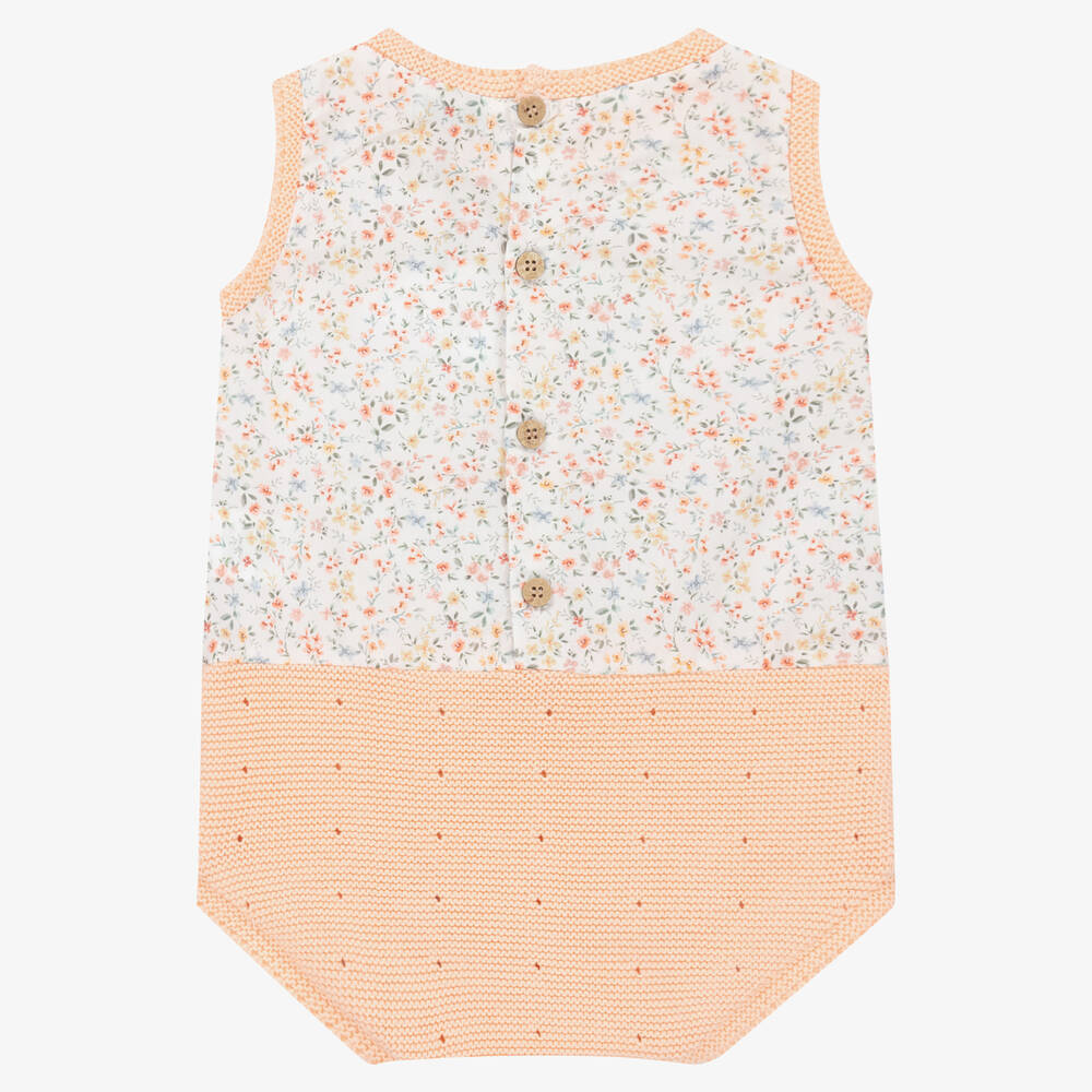 Mebi-Оранжево-белый песочник в цветочек | Childrensalon Outlet