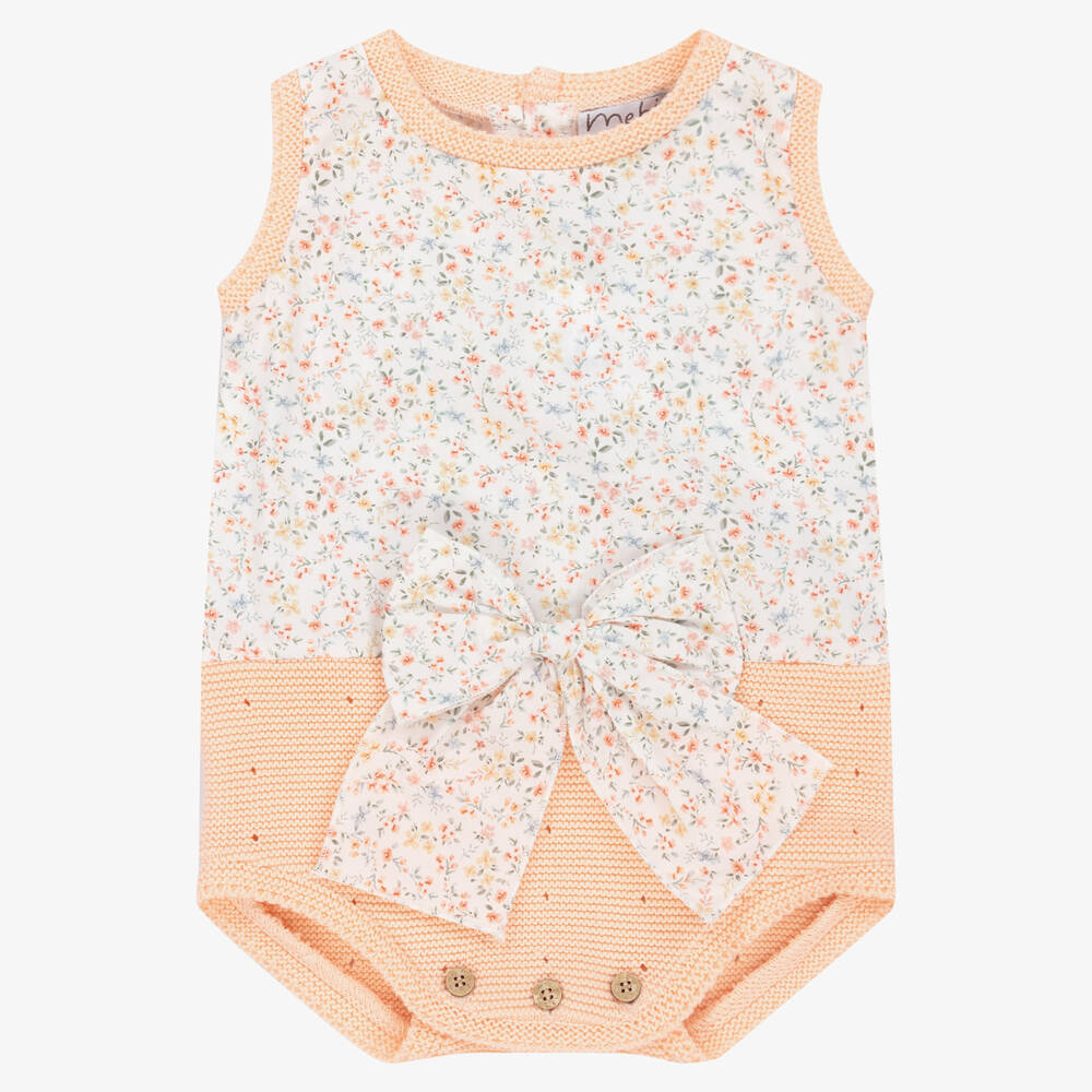 Mebi-Оранжево-белый песочник в цветочек | Childrensalon Outlet