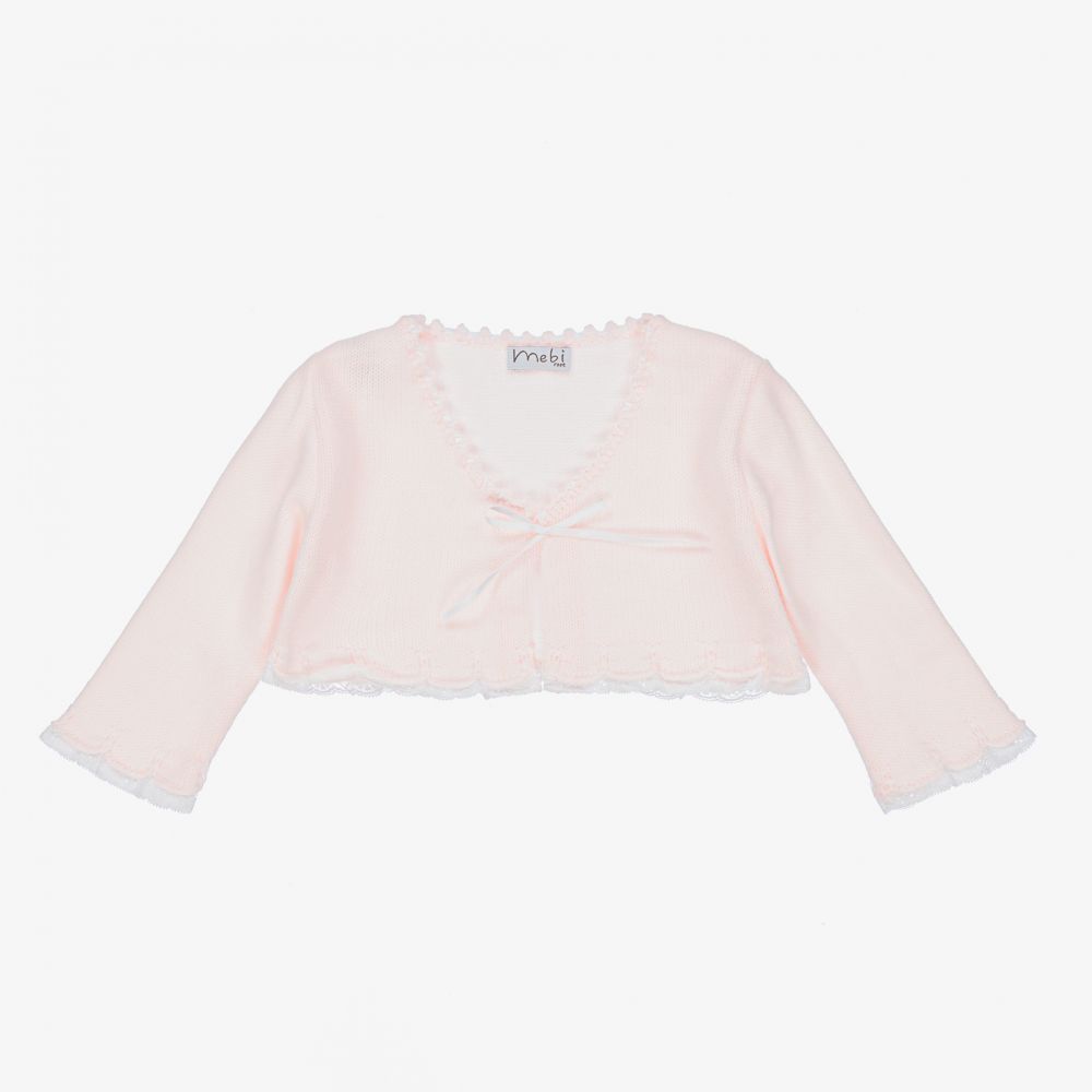 Mebi - Baby Girls Pink Bolero Cardigan | Childrensalon