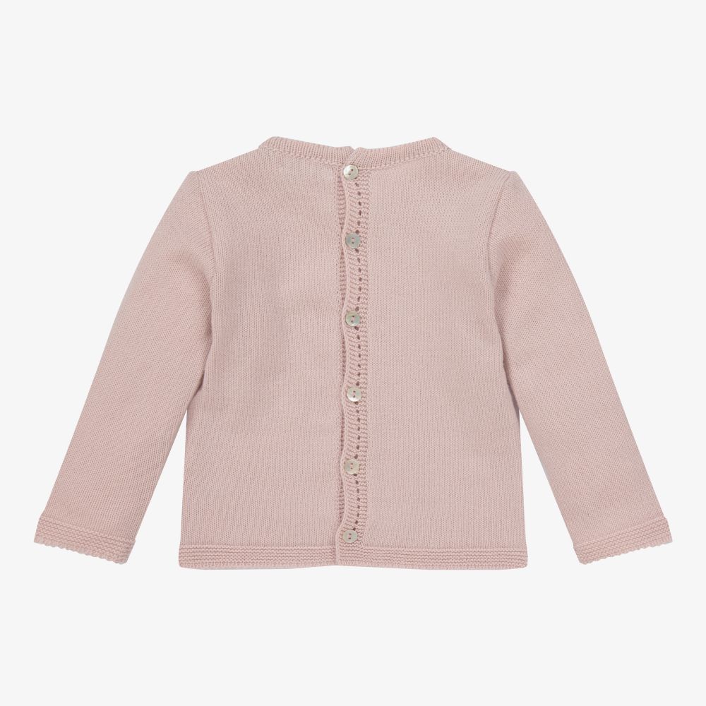 Mebi-Baby Girls Pink Cotton Sweater | Childrensalon Outlet