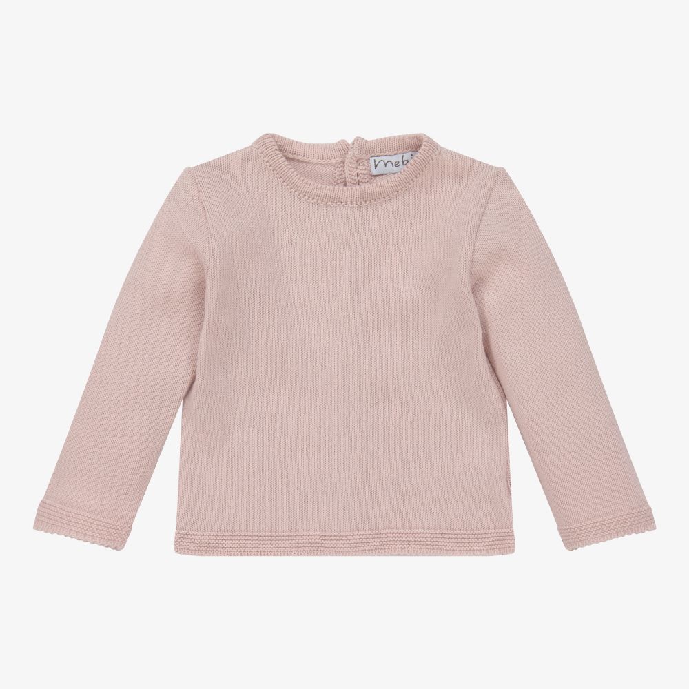 Mebi - Baby Girls Pink Cotton Sweater | Childrensalon