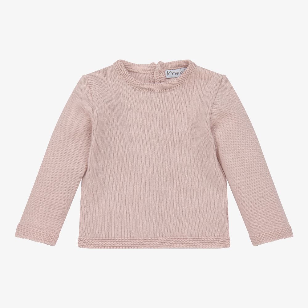 Mebi-Baby Girls Pink Cotton Sweater | Childrensalon Outlet