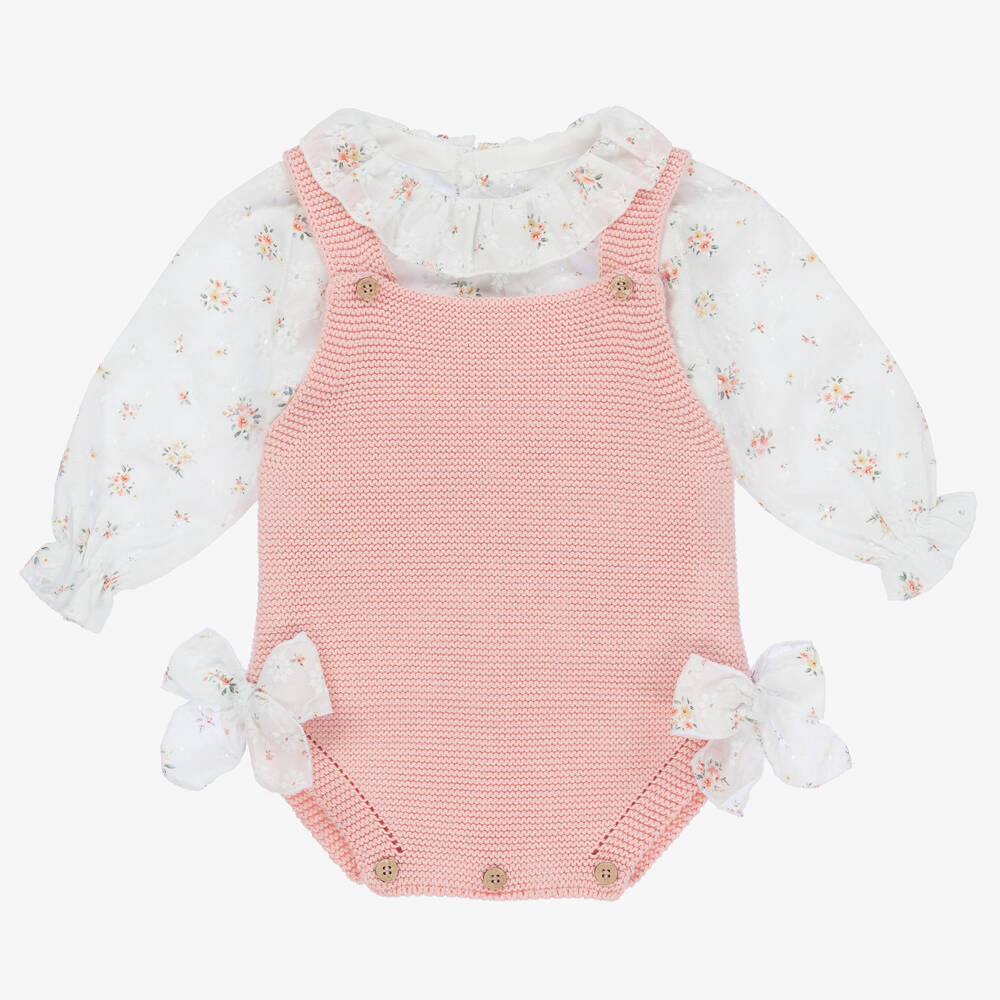 Mebi - Ensemble barboteuse rose bébé fille | Childrensalon