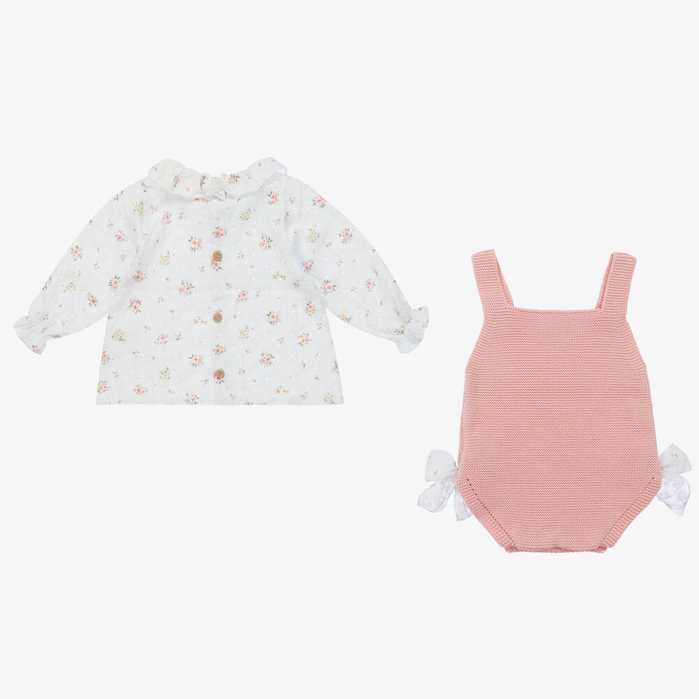 Mebi-Блузка и розовый вязаный песочник | Childrensalon Outlet