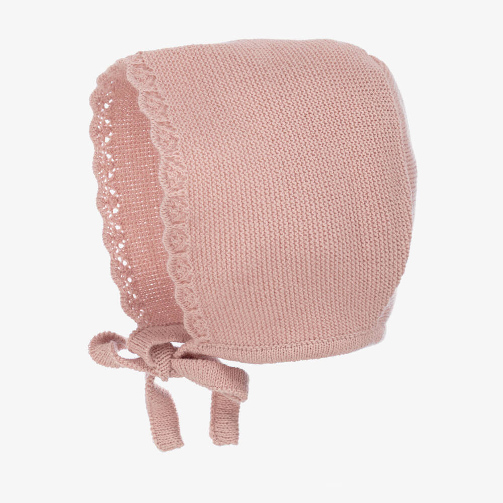 Mebi-Baby Girls Pink Knitted Bonnet | Childrensalon Outlet