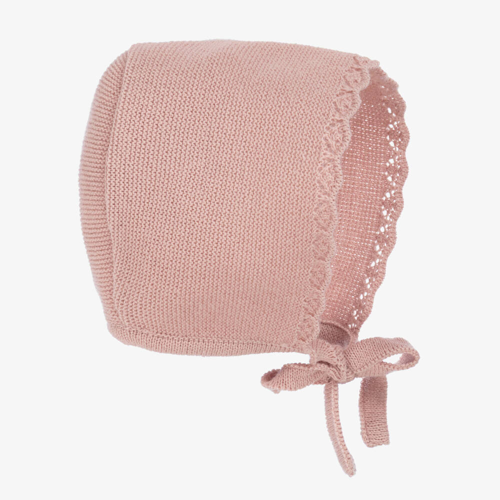 Mebi-Baby Girls Pink Knitted Bonnet | Childrensalon Outlet