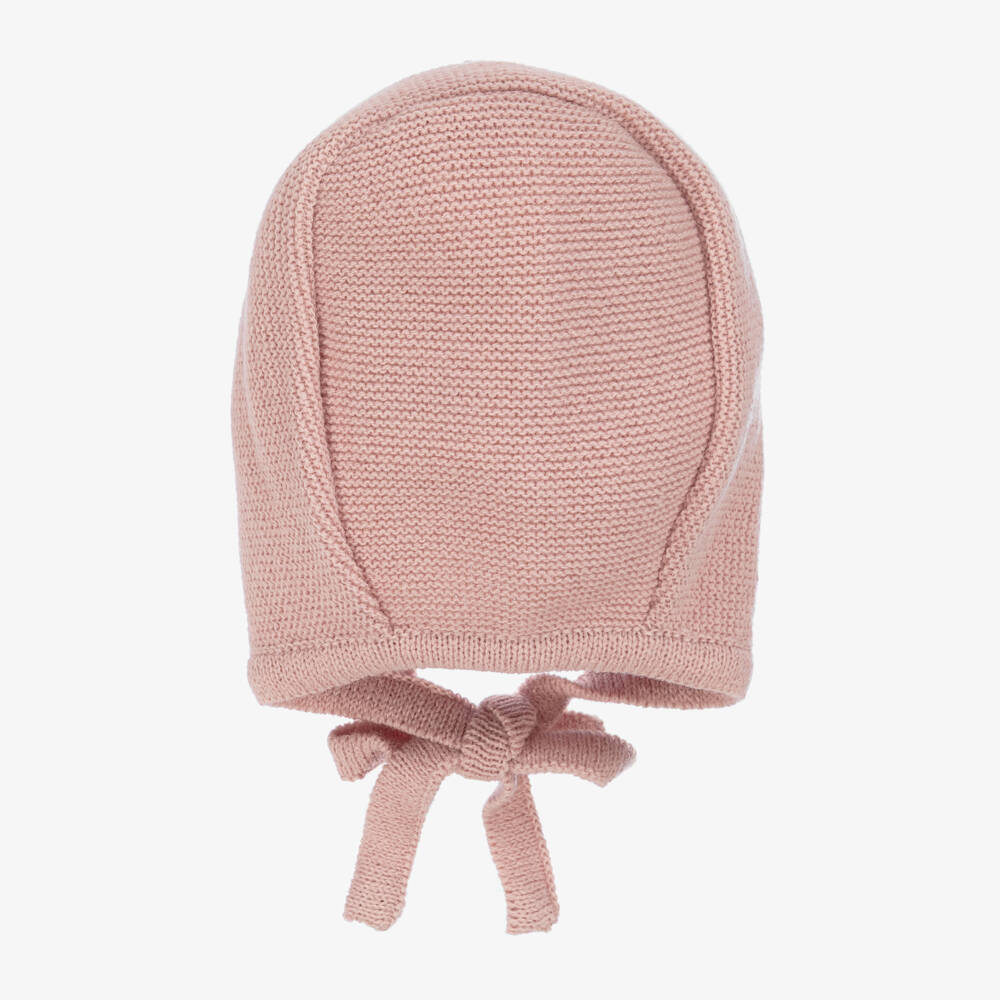 Mebi-Baby Girls Pink Knitted Bonnet | Childrensalon Outlet