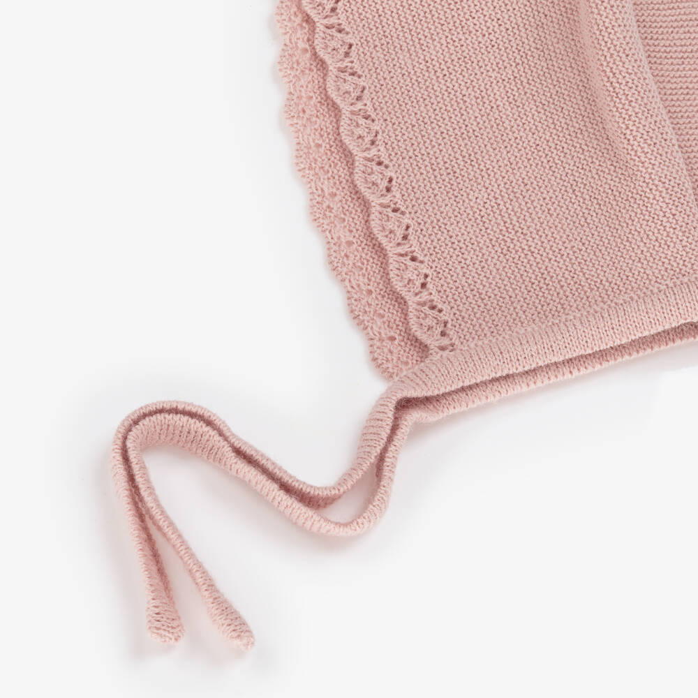 Mebi-Baby Girls Pink Knitted Bonnet | Childrensalon Outlet