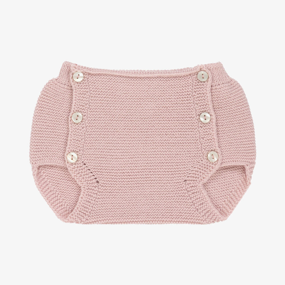 Mebi - Baby Girls Pink Knitted Shorts | Childrensalon