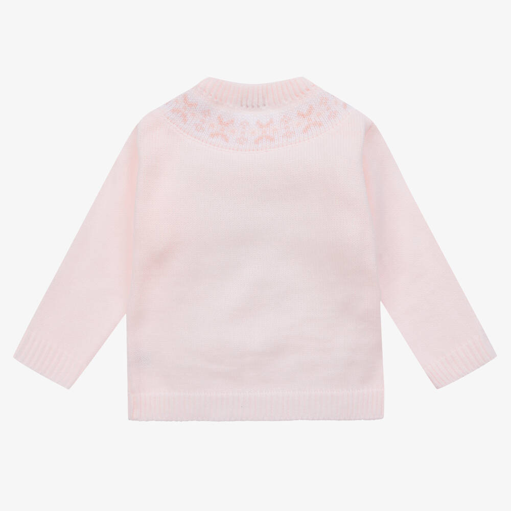 Mebi-Baby Girls Pink Knitted Sweater | Childrensalon Outlet