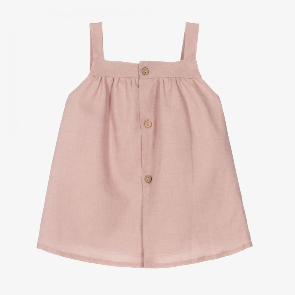 Mebi Baby Girls Pink Pinafore Dress