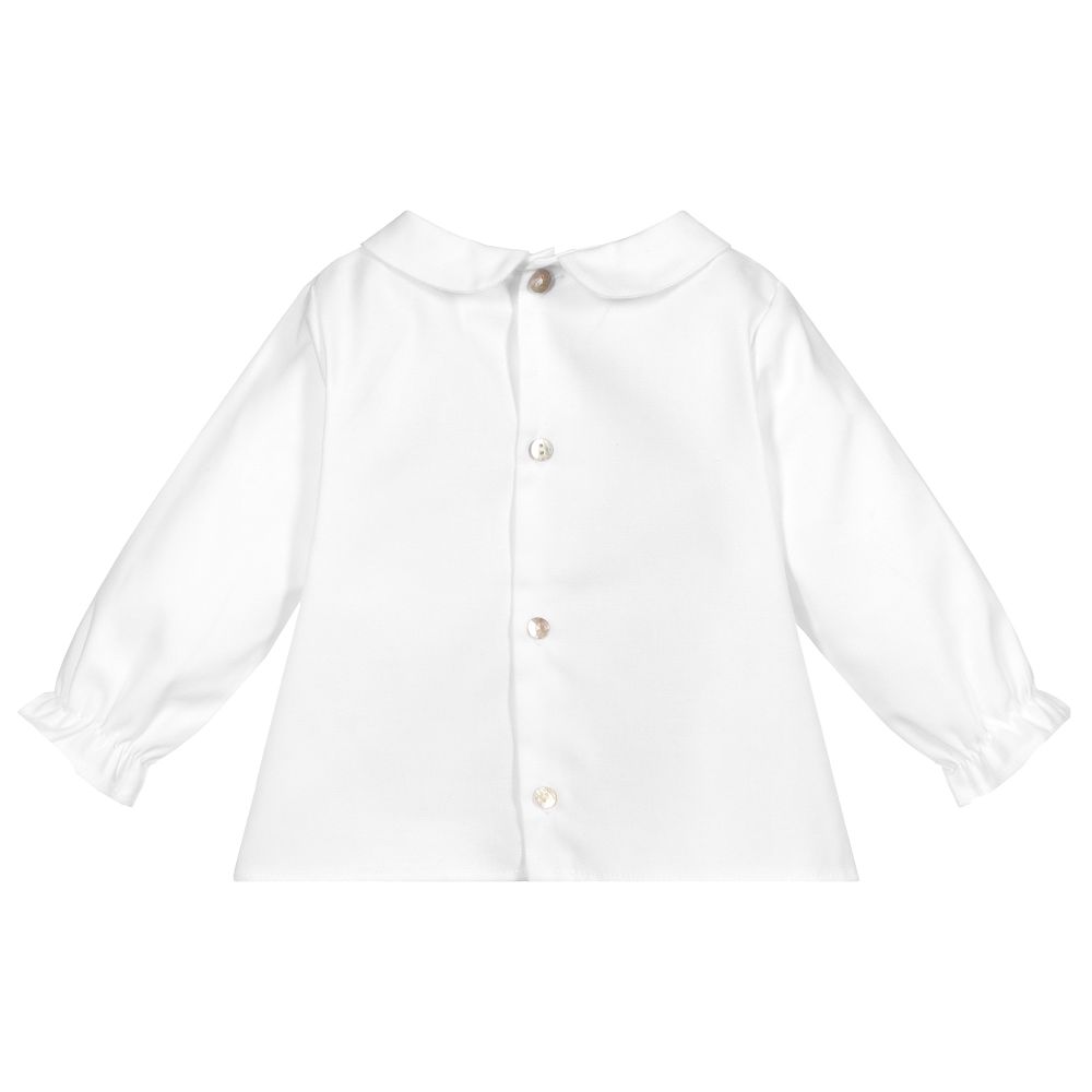 Mebi-Baby Girls White Blouse  | Childrensalon Outlet