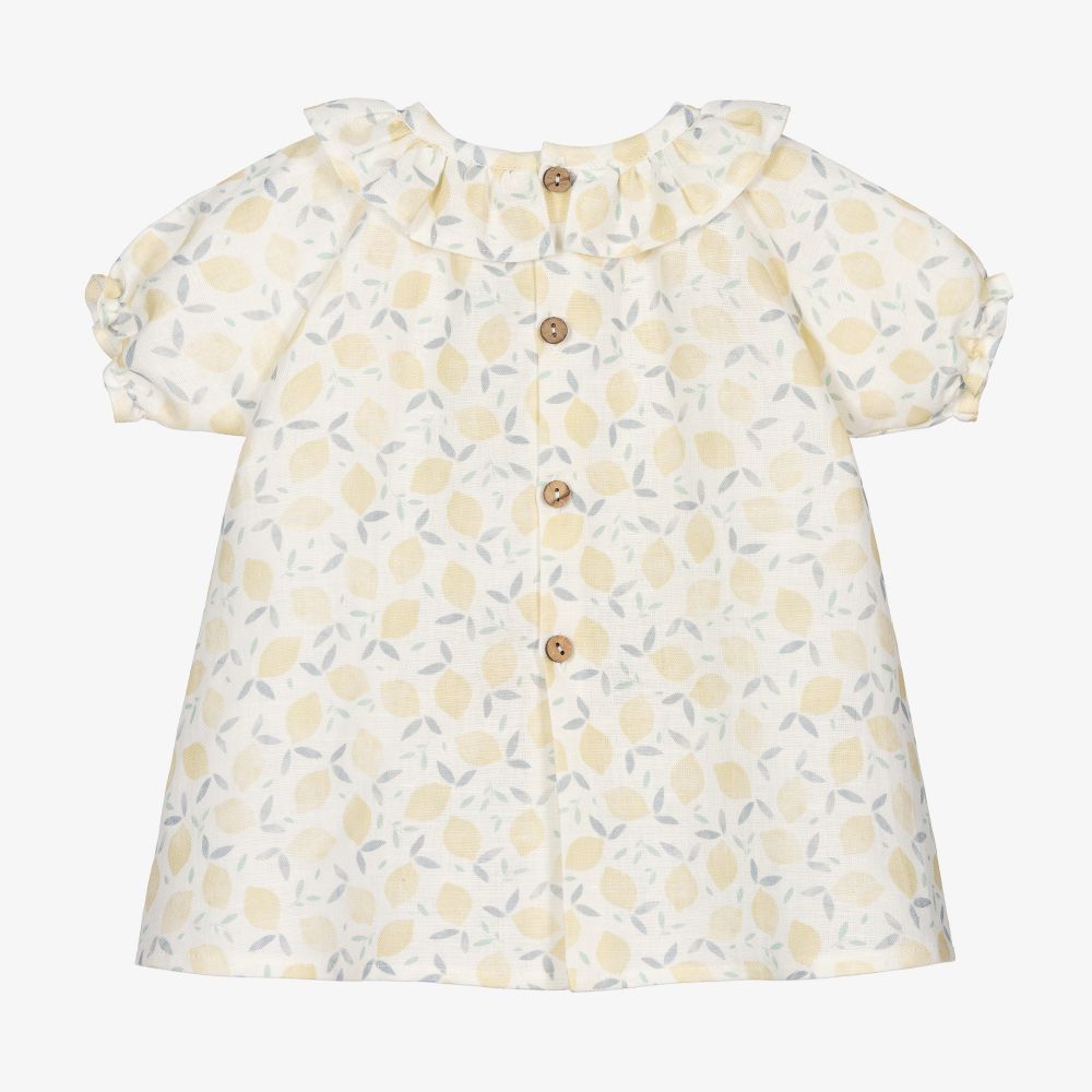 white linen baby dress