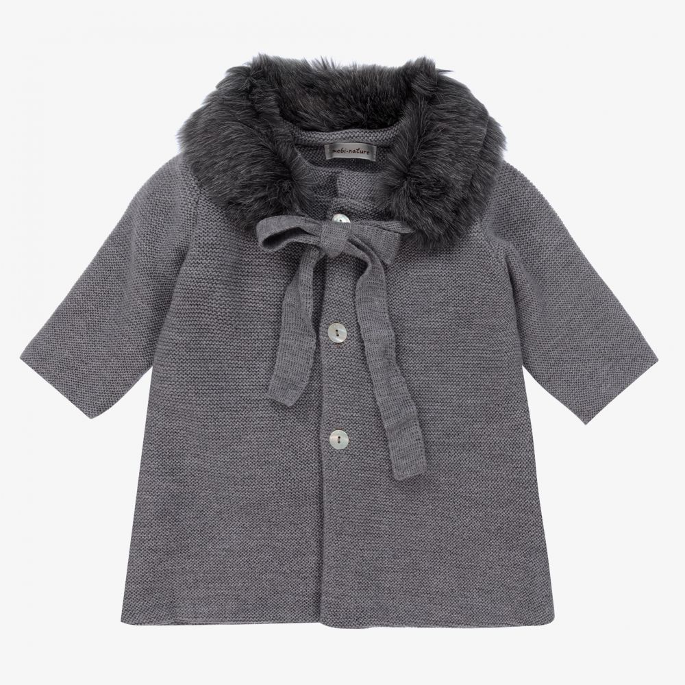 Mebi - Baby Girls Wool Knit Coat | Childrensalon