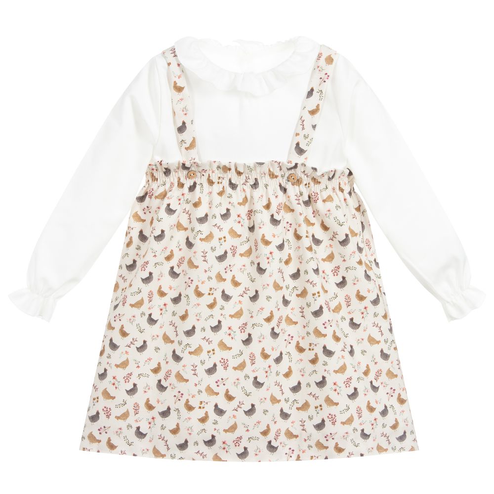 Mebi - Ensemble blouse et jupe beige | Childrensalon