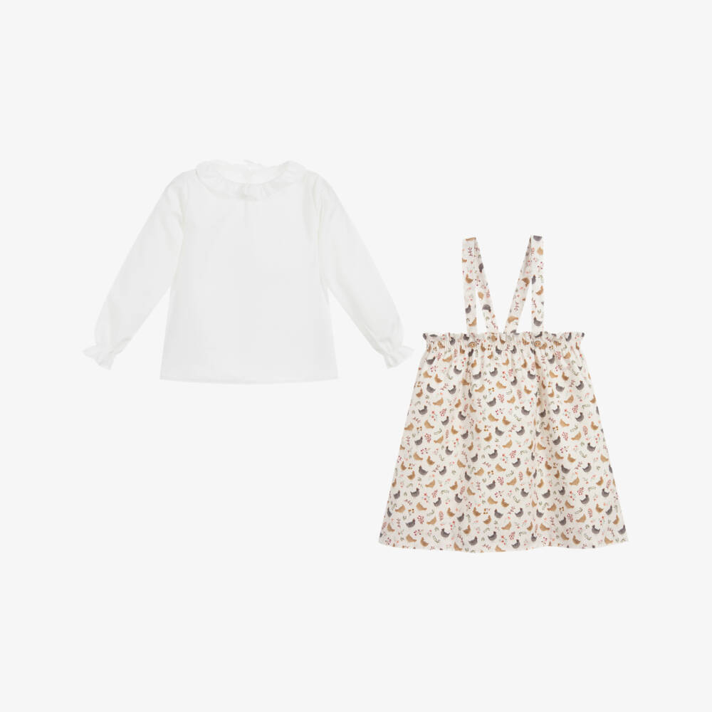 Mebi-Beige Blouse & Skirt Set | Childrensalon Outlet