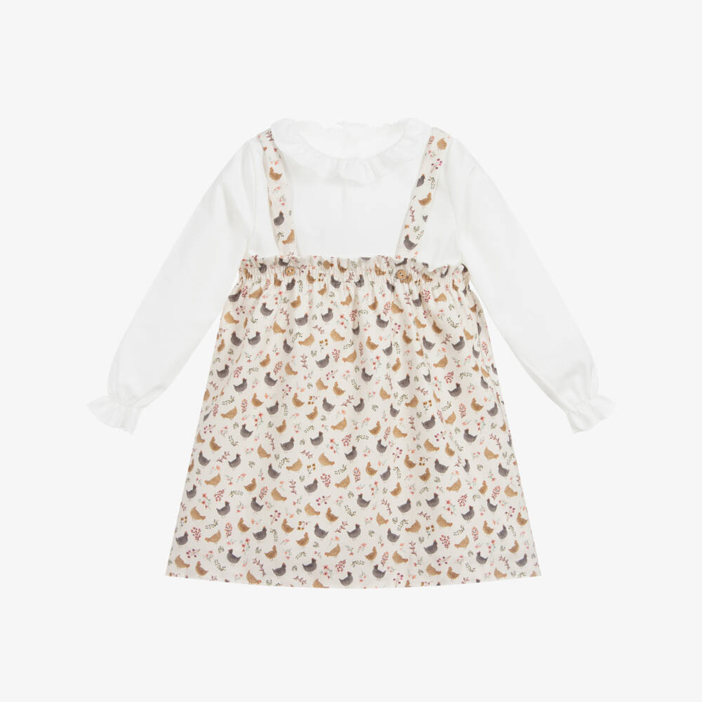 Mebi-Beige Blouse & Skirt Set | Childrensalon Outlet
