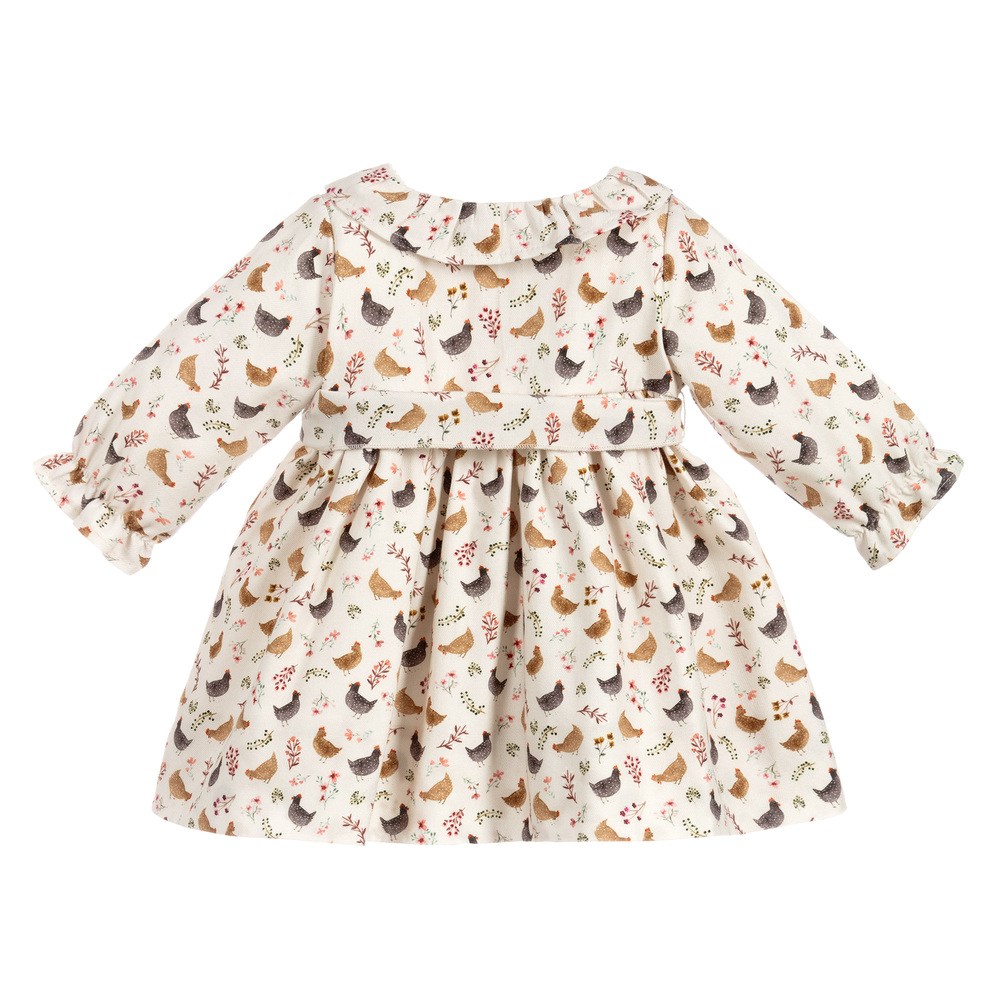 Mebi-Комплект из бежевого платья с серыми колготками | Childrensalon Outlet