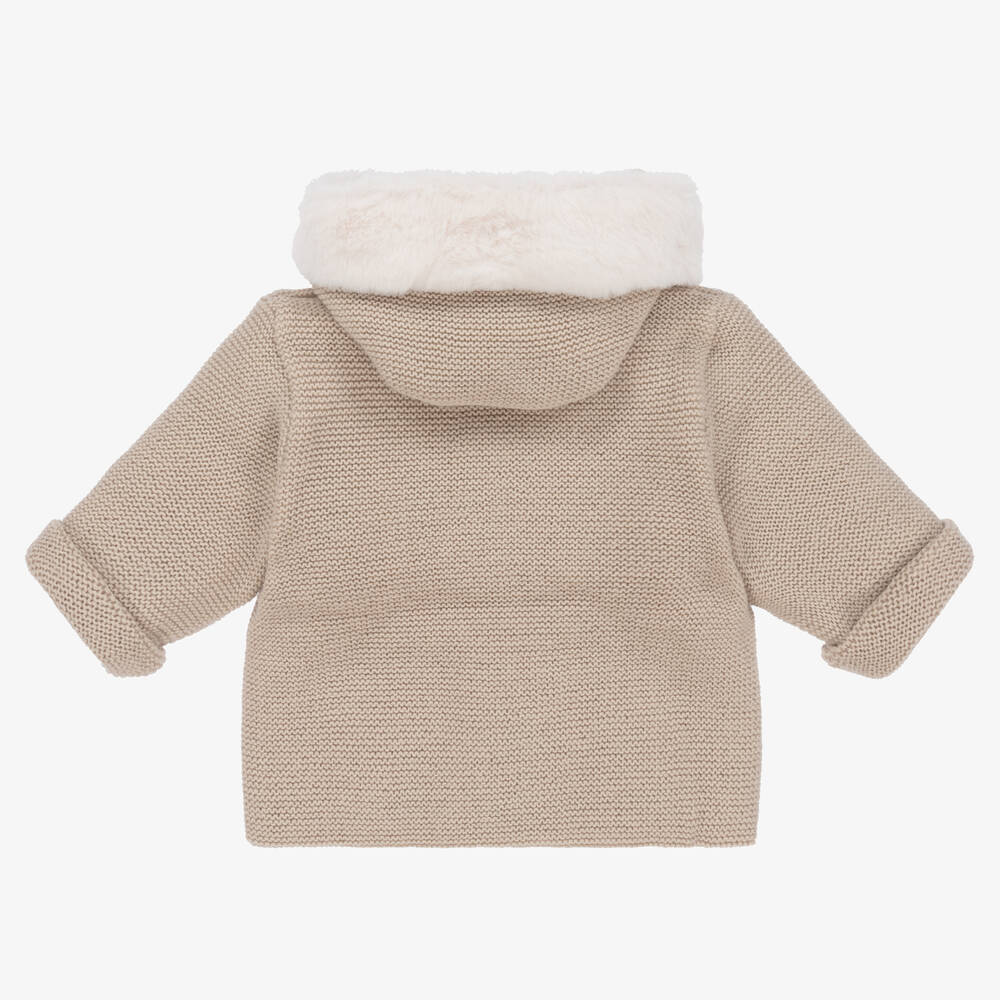 ميبي-Beige Knitted Baby Jacket | Childrensalon Outlet