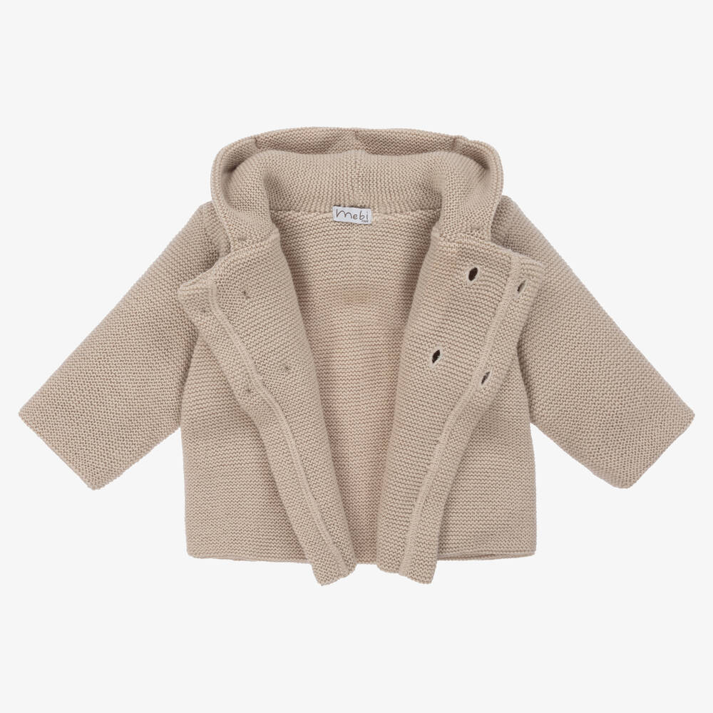 ميبي-Beige Knitted Baby Jacket | Childrensalon Outlet
