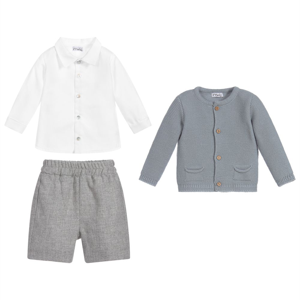 Mebi-Голубой комплект из 3 предметов с шортами | Childrensalon Outlet