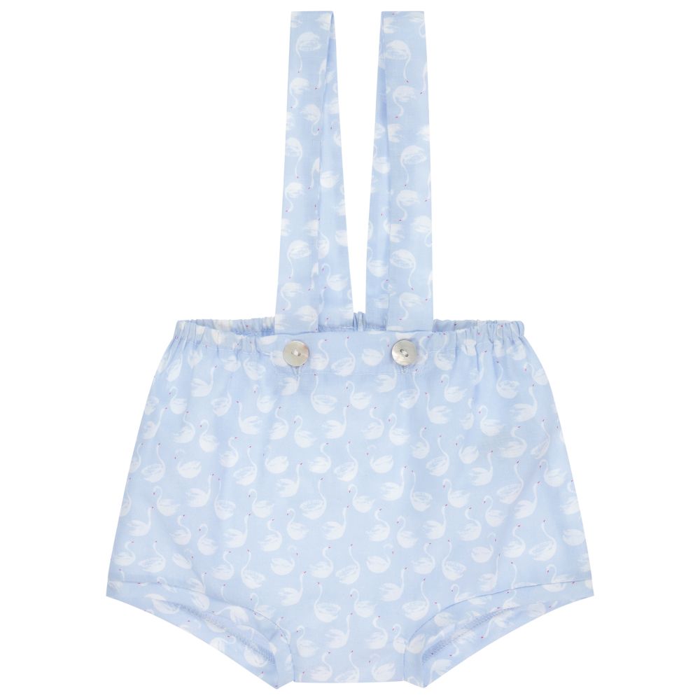 Mebi-Blue Cotton Baby Shorts | Childrensalon Outlet