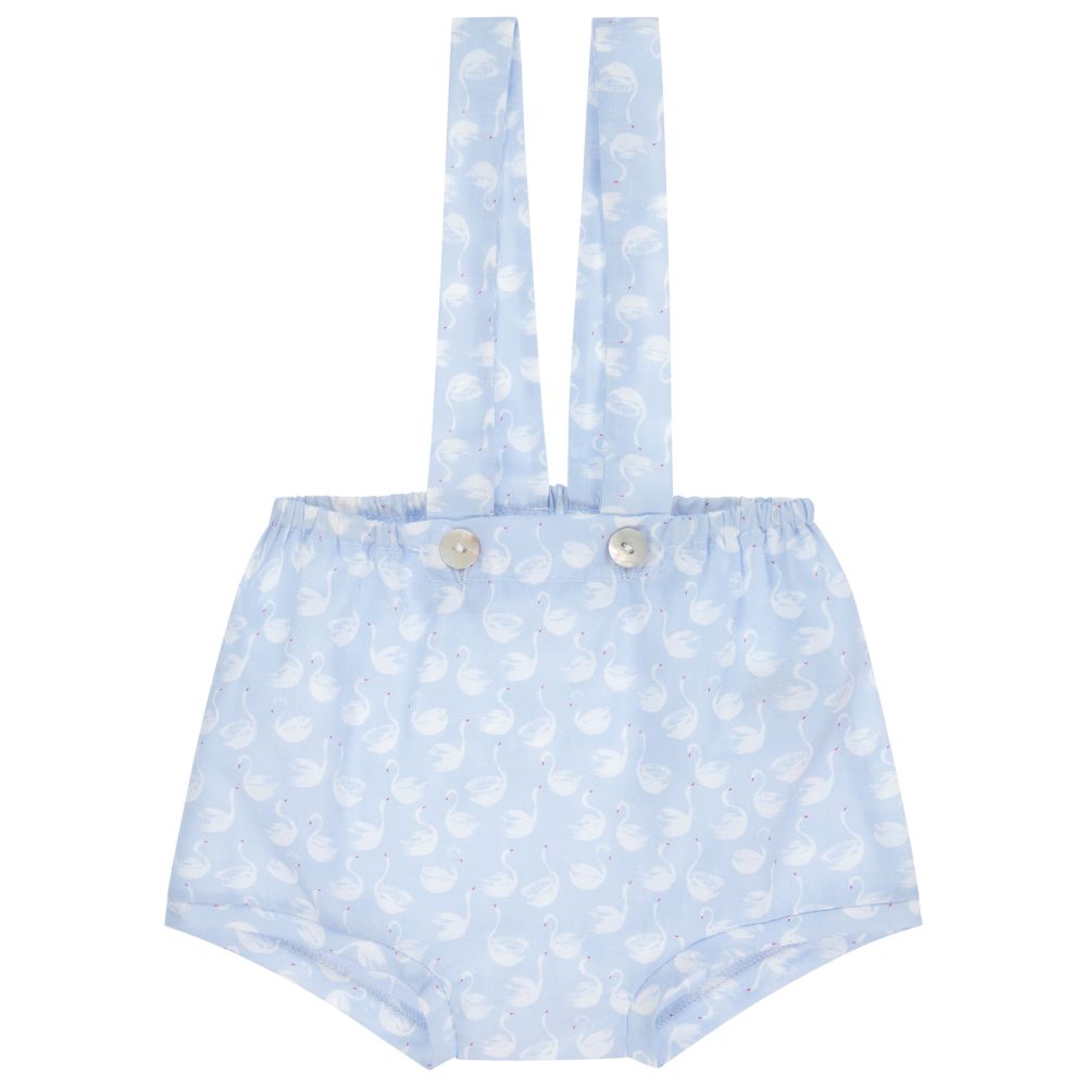 Mebi - Blue Cotton Baby Shorts | Childrensalon