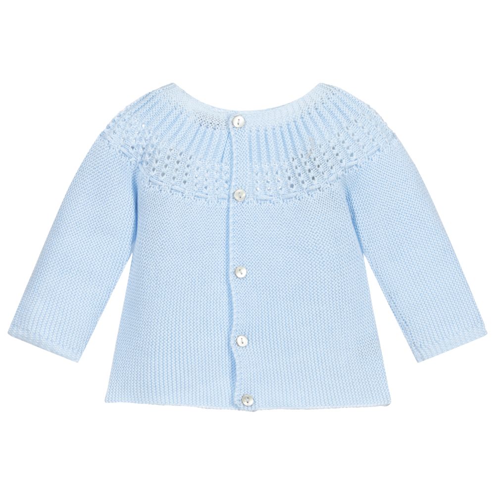 ميبي-Blue Cotton Knitted Sweater | Childrensalon Outlet