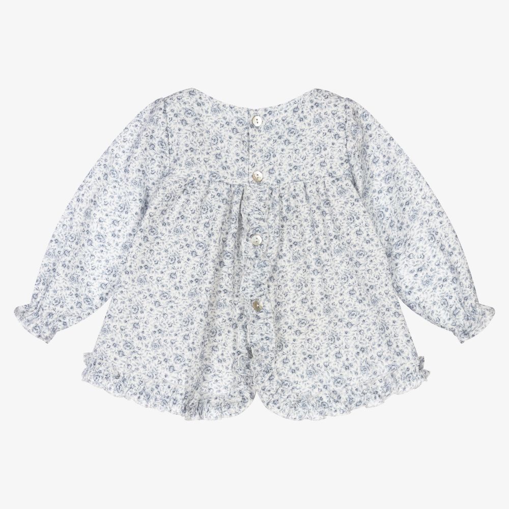 ميبي-Blue Floral Cotton Dress | Childrensalon Outlet