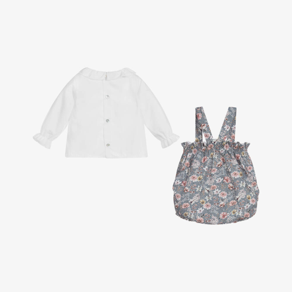 Mebi-Blue Floral Shortie Set | Childrensalon Outlet