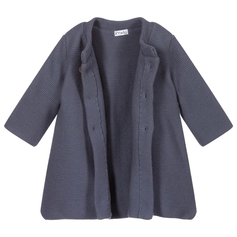 ميبي-Blue Knitted Baby Coat | Childrensalon Outlet