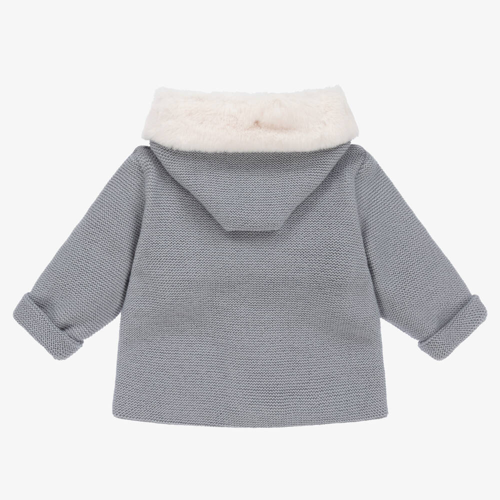 ميبي-Blue Knitted Baby Jacket | Childrensalon Outlet