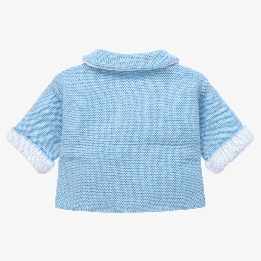 Mebi-Blue Knitted Baby Jacket | Childrensalon Outlet