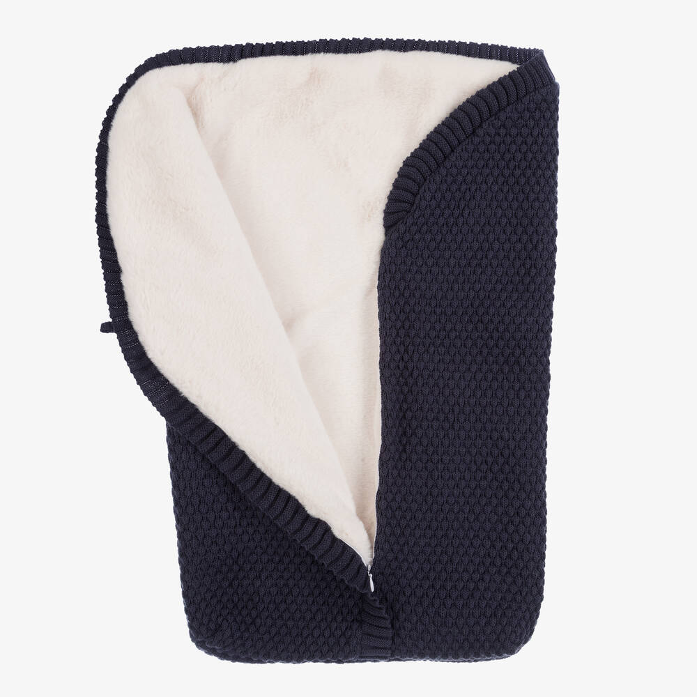 Mebi-Blue Knitted Baby Nest (62cm) | Childrensalon Outlet