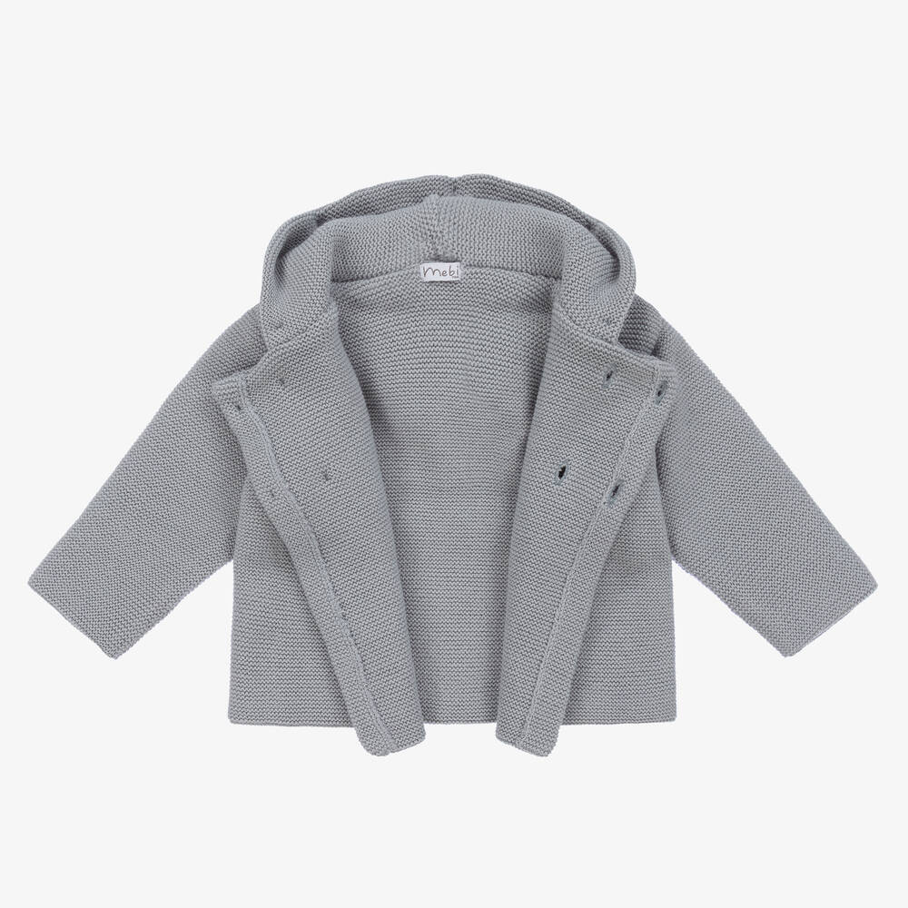 ميبي-معطف للخروج أكريليك محبوك لون أزرق للأطفال | Childrensalon Outlet